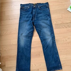 Exclusive Naomi Glasses Ralph Lauren Men's Blue Denim Jeans Classic Straight Fit